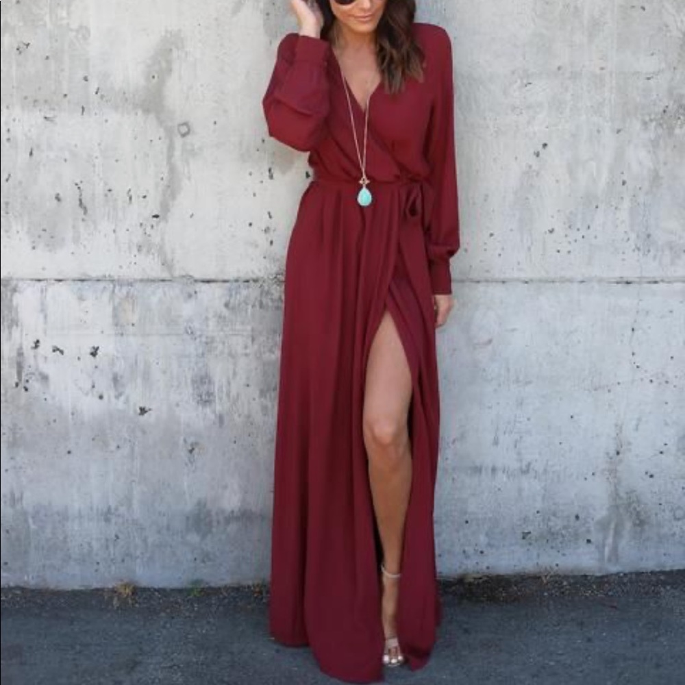 Vici Long Sleeve Wrap Dress